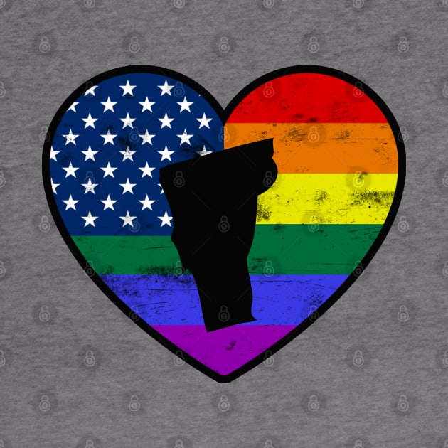 Vermont United States Gay Pride Flag Heart by TextTees